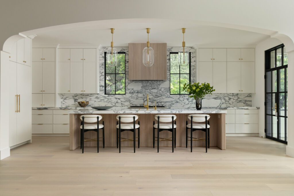 Home by Sendero Homes · post-construction clean by clean+ Luxury kitchen in an Austin home cleaned by clean+
